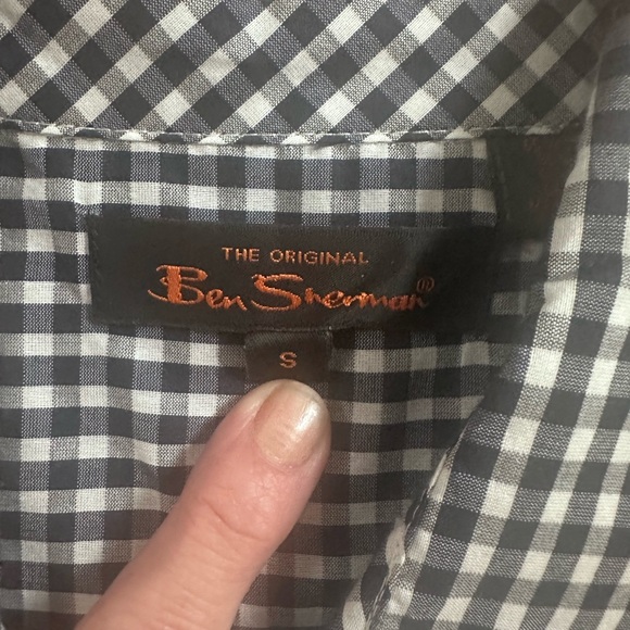 Ben Sherman navy white gingham belted shirt dress size small - Picture 2 of 8